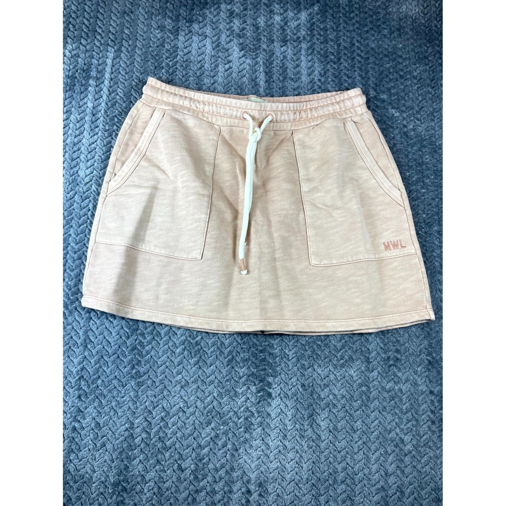 Madewell MWL Mini Skirt Women Medium Blush Cotton Drawstring Waist Pull On